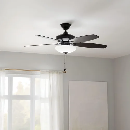 Vista 8 de Ventilador LED Renew Select de 52 pulgadas en negro satinado, para cocina, sala de estar, dormitorio, estudio y estudio, (52 x 52 x 17.5 pulgadas)