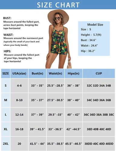 Vista 6 de Ethlauff Trajes de baño modestos para mujer, tankini de dos piezas con pantalones cortos