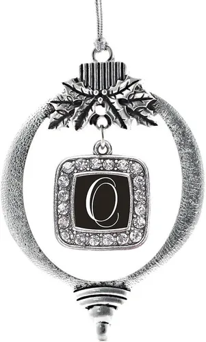 Vista 104 de Inspired Silver - Adorno con dije de reina de rodillo - Adornos navideños cuadrados de plata con joyas de circonita cúbica