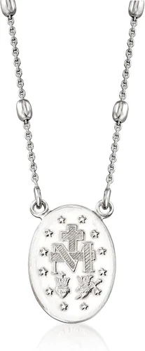 Vista 5 de Ross-Simons Italian Sterling Silver Miraculous Medal Bead Station Necklace