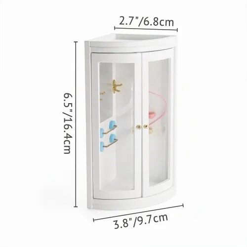 Vista 4 de Odoria Cabina de ducha para casa de muñecas en miniatura: esquina de ducha a escala 1/12 para baño moderno - Mini muebles de madera blanco