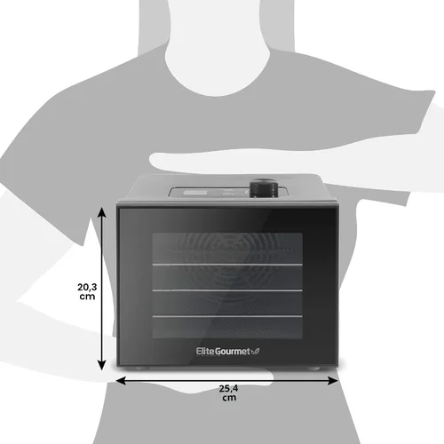 Vista 7 de Elite Gourmet - Deshidratador de alimentos, bandejas de acero inoxidable, controles de temperatura ajustables, aperitivos de jerky, hierbas, frutas