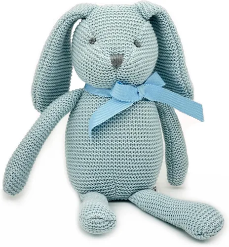 Vista 20 de FLUFFYFUN Oso de peluche azul 100% algodón orgánico de 6.5 pulgadas, animales de peluche para recién nacido Oso Azul