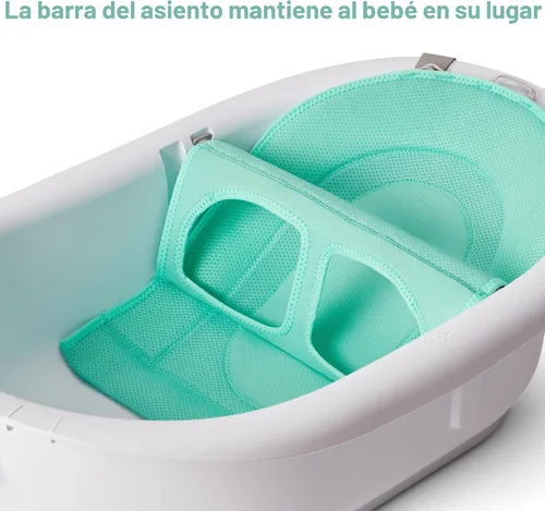 Vista 3 de Frida Baby Bañera de bebé 4 en 1 Grow-with-Me, bañera para recién nacidos a niños pequeños con asiento de baño extraíble y respaldo para soporte