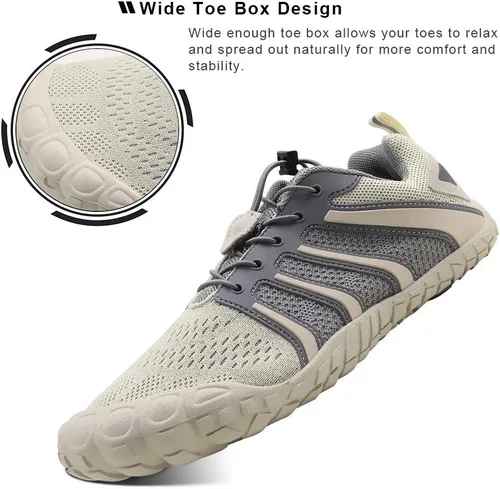 Vista 3 de Oranginer - Tenis minimalistas para hombre, de estilo descalzo, con puntera amplia, para entrenamiento funcional