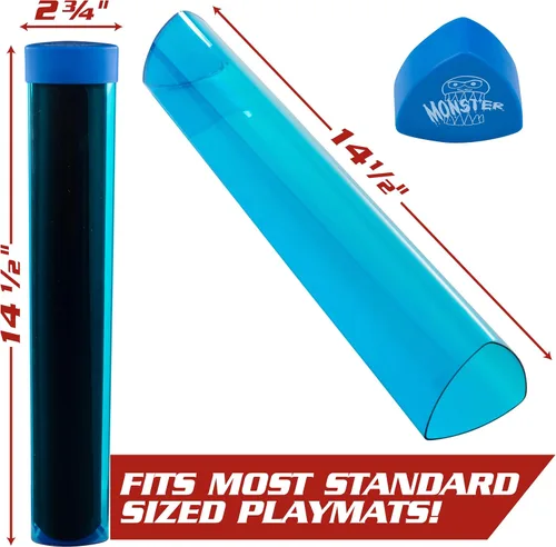 Vista 4 de The Original Monster Prism Playmat Tube (azul) - Diseño de caja fácil de entrar y salir, el soporte no se desprende de las superficies