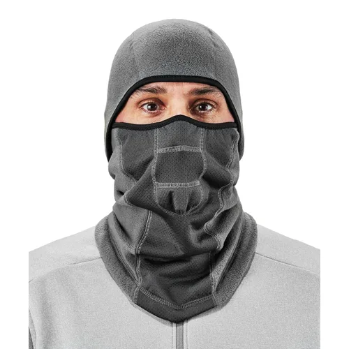 Vista 6 de Ergodyne - 16833 N-Ferno 6823 Pasamontañas de esquí, máscara facial de camuflaje resistente al viento, diseño con bisagras para usar como polaina