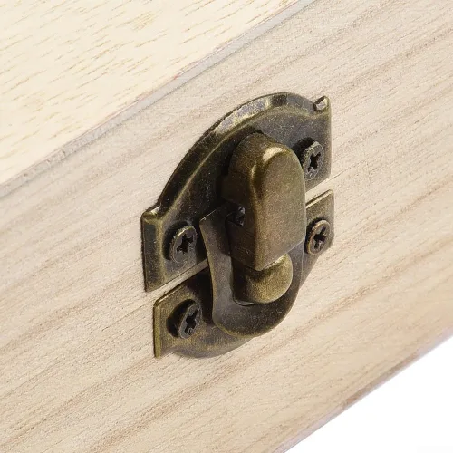 Vista 4 de Cajas de almacenamiento rectangulares de madera, caja de madera retro, caja de regalo abatible, cajas de regalo de madera rústica, para aficiones