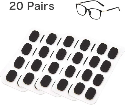 Vista 6 de 20 pares de almohadillas de nariz de espuma suave, autoadhesivas, antideslizantes, almohadillas de nariz para gafas (color de piel/0.059 in)