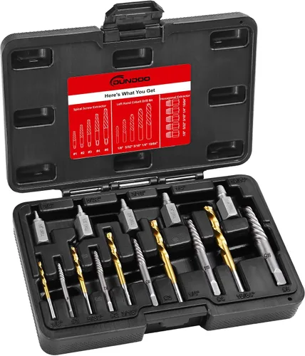 Vista 13 de Kit de 7 piezas extractor de pernos, juego extractor de pernos dañados, juego Easy Out largo y profundo, herramienta de dado para tuercas de rueda