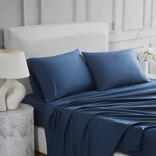 Vista 15 de Linen Closet Juego de sábanas tamaño individual – 100% algodón natural percal, juego de sábanas de cama individual de 3 piezas refrescante