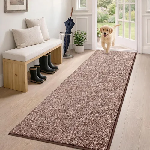 Vista 35 de PURRUGS Tapete para puerta con atrapamiento de suciedad, 20 x 31.5 pulgadas, antideslizante, lavable a máquina, tapete para puerta de perro, tapete