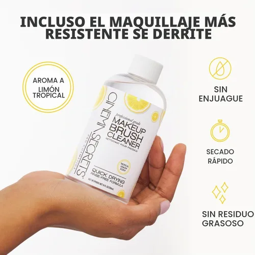 Vista 3 de Cinema Secrets Solución limpiadora de brochas de maquillaje original, limpiador profesional para brochas de maquillaje, fórmula de secado rápido
