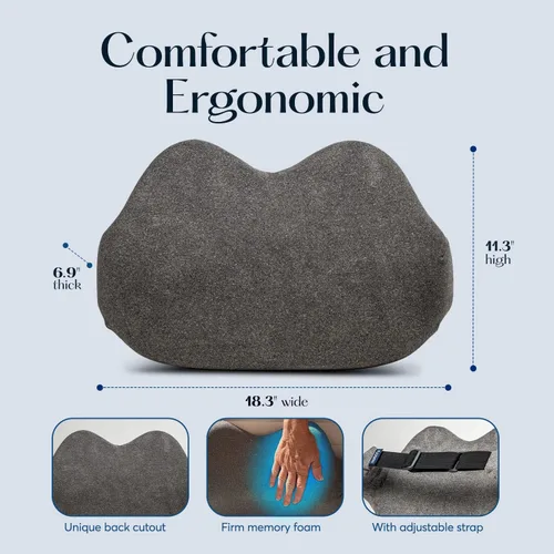 Vista 3 de SUTERA Almohada de espalda baja, almohada de apoyo lumbar de postura adecuada para silla de oficina o asiento de automóvil para soporte de espalda
