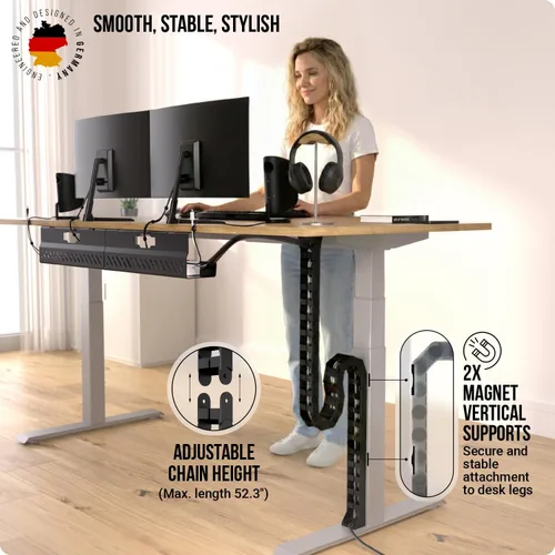 Vista 2 de Ultimate Setup Vértebras de gestión de cables para debajo del escritorio, perfectas para escritorio de pie y sentado, organización de cables