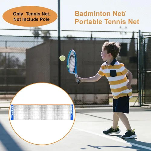 Vista 5 de Red de pickleball de bádminton, repuesto de red de bádminton de poliéster, red de entrenamiento de voleibol para niños y adultos, para tenis