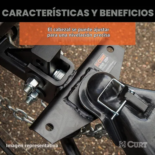 Vista 7 de CURT 17063 MV kit de remolque con barra redonda de distribución de peso 1,000-1,400 lb Tongue Weight, Lubrication Zerk, Forged Spring Bars, 2