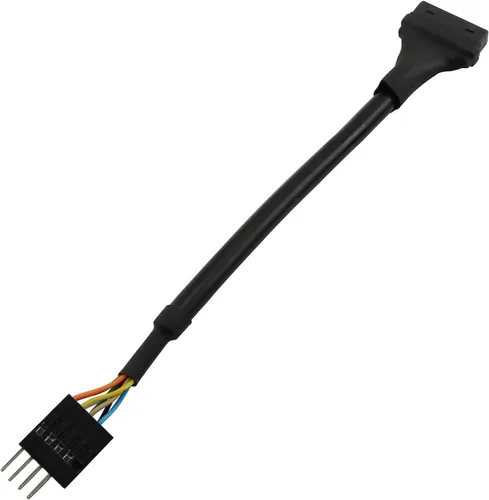 Vista 5 de 2 unids USB 3.0 20 pin hembra a USB 2.0 9-pin macho placa madre adaptador convertidor cable