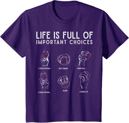 Vista 29 de Tipos de béisbol Pitches Life Choices Jugador Camiseta