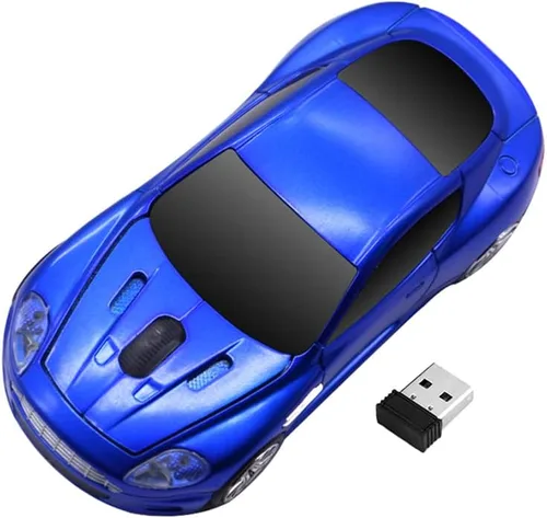 Vista 10 de Ratón inalámbrico para automóvil deportivo, mouse óptico 3D para computadora de escritorio, computadora portátil, mouse de computadora, mouse