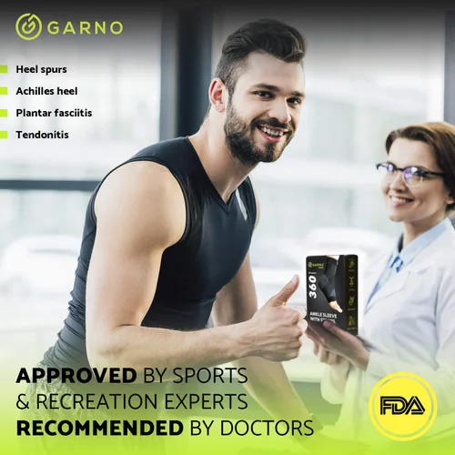 Vista 5 de GARNO Tobillera – Manga de compresión para pies con correas ajustables para hombres y mujeres, fascitis plantar y soporte de Aquiles, alivio