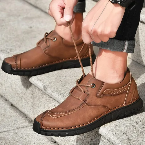 Vista 7 de Zapatos casuales para hombre, zapatos de cuero para hombre, mocasines Oxford, zapatos de trabajo de moda, negocios, oficina, vestido de trabajo