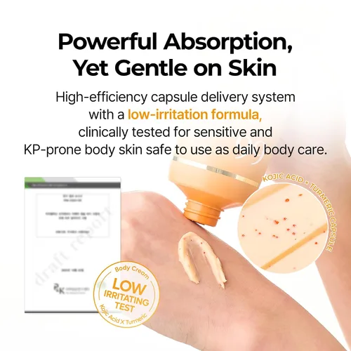 Vista 6 de Dr.Melaxin Crema corporal de cúrcuma de ácido kójico con ceramidas, hidratante corporal iluminador para manchas oscuras y tonos desiguales, pantenol