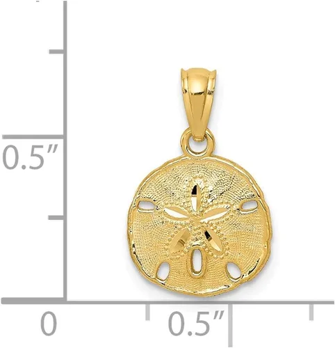 Vista 3 de Colgante de oro amarillo de 14 quilates pulido y con textura de Sanddollar de Noble Collections