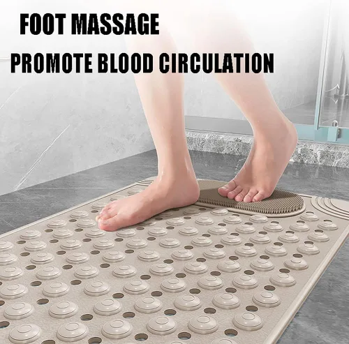 Vista 5 de Alfombrilla de ducha antideslizante – Alfombrilla de bañera con ventosas y agujeros de drenaje, alfombrilla de baño antideslizante para niños