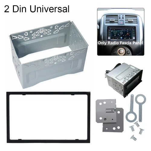 Vista 2 de Universal doble 2 Din coche DVD CD estéreo marco jaula radio fascia metal montaje tablero kit soporte bisel
