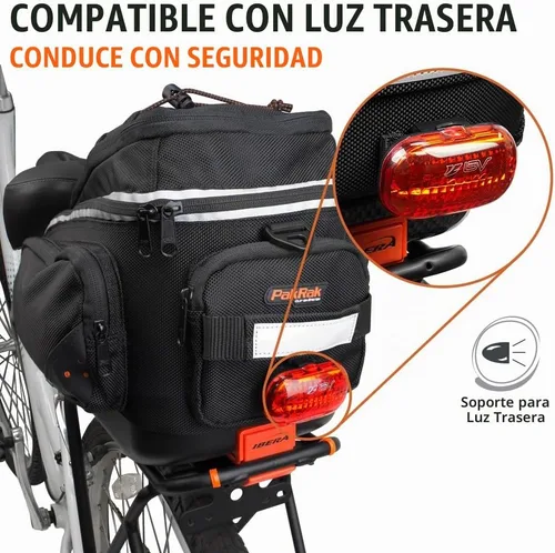 Vista 3 de Ibera PakRak - Mini bolsa para maletero de bicicleta y poste de asiento combinado de liberación rápida