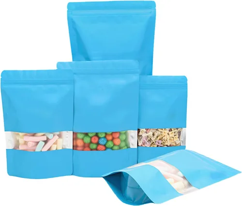 Vista 12 de 100 bolsas a prueba de olores de 4 pulgadas, bolsas resellables con ventana transparente, bolsa de papel de aluminio, bolsas sellables para embalaje