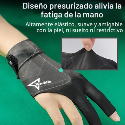 Vista 4 de Billiard Pool Gloves for Right Hand, 3 Finger Billiards Gloves