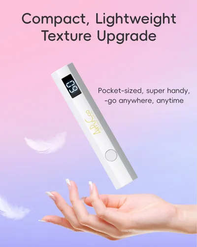 Vista 3 de Luz UV de mano para uñas de gel - Secador de esmalte de gel de mano inalámbrico, mini lámpara de uñas, 2 modos de temporizador y carga rápida USB-C