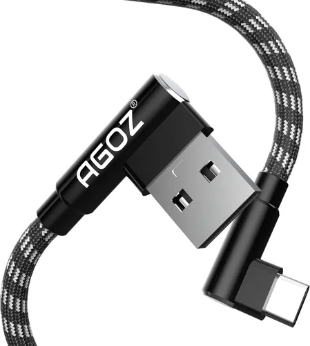 Vista 8 de AGOZ Cable USB C de 6 pies en ángulo recto, cargador rápido de 90 grados, compatible con Samsung Galaxy S26, S25, A02s, A03s, A14, A15, A16, A17