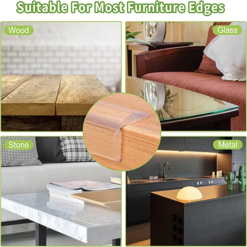 Vista 4 de BabySafe Tira Protectora de Bordes: Protectores de Esquinas de Mesa para Muebles de Bebé y Chimenea, 3.3 pies (1m)