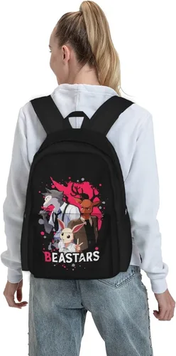 Vista 5 de Anime Beastars - Mochila ligera unisex a la moda, casual, bolsa de viaje, Negro -, Mochilas de mochila