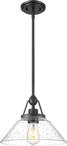 Vista 9 de HWH - Lámpara colgante blanca, moderna lámpara de isla de cocina de 12 pulgadas, iluminación colgante de 1 luz para comedor, escuela, metal negro