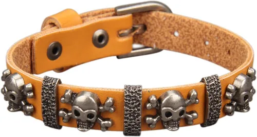 Vista 43 de Jeilwiy Pulseras de cuero punk para hombres, pulseras hechas a mano, brazalete ancho, joyería trenzada, color negro y marrón, ajustable, regalos