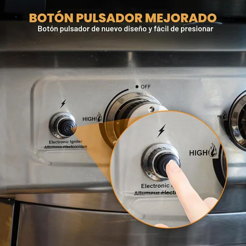 Vista 7 de only fire 14451 Encendedor Universal Eléctrico con Botón Pulsador Plateado de Repuesto para Parrilla de Gas BBQ por Brinkmann, Grillmaster