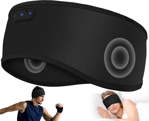 Vista 8 de MUSICOZY Auriculares para dormir de algodón de bambú, auriculares inalámbricos Bluetooth 5.4 para dormir de lado, diadema para dormir de lado
