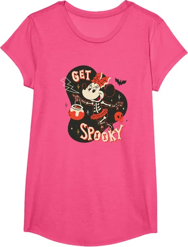 Vista 17 de Disney Disfraz de esqueleto de Minnie Mouse para Halloween, camiseta espeluznante Negro