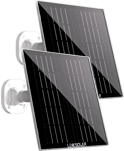 Vista 11 de Panel solar para cámara de seguridad, cargador solar de 3 W con enchufe de barril y puerto USB C para cámara de batería recargable al aire libre