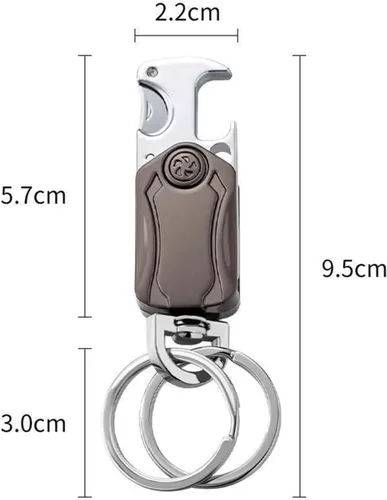 Vista 2 de Llavero, clip para llavero, llavero universal para hombres y mujeres, giratorio de 360 grados, abridor de botellas, mosquetón para automóvil.