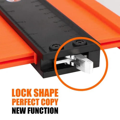 Vista 2 de Saker Medidor de contorno, duplicación, bloqueo ajustable, copia con precisión forma irregular, trazado de carpintería irregular, herramienta