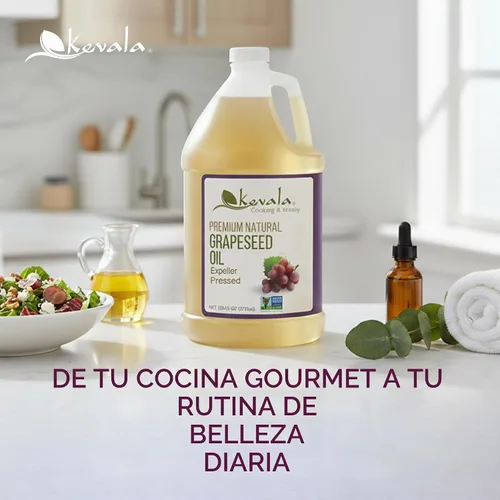 Vista 3 de Kevala Aceite de semilla de uva Sin OMG 128 onzas líquidas 1 paquete