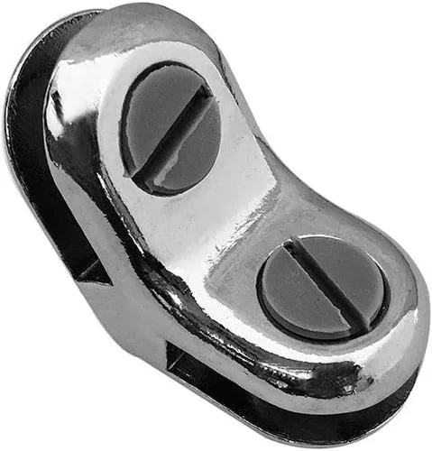 Vista 4 de Juego de 20 piezas de metal cromado de 120 grados 2 vías, clips de conector de vidrio templado de 3/16 pulgadas