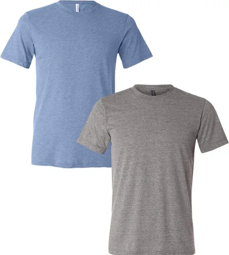 Vista 86 de Bella Canvas 3413c para hombre (1) Triblend verde + (1) Triblend rojo