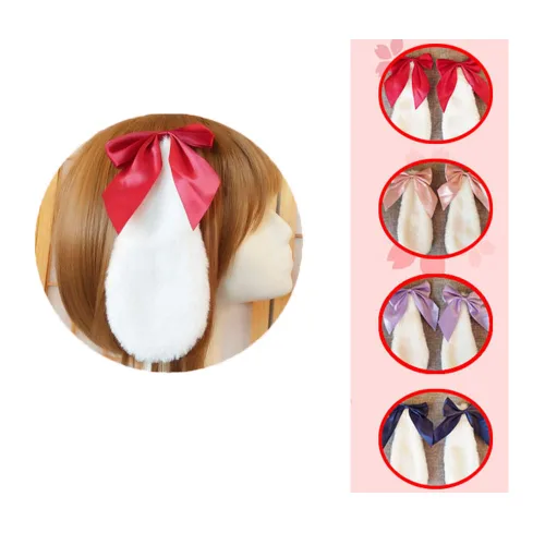 Vista 2 de WeeH Un par de pinzas para el cabello con orejas peludas de animales de dibujos animados, disfraz de Halloween, para mujeres y hombres, en fiestas