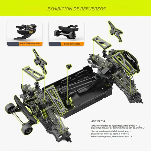 Vista 5 de AMORIL 1/10 RTR - Autos RC rápidos sin escobillas para adultos, camión monstruo eléctrico todoterreno de 50 mph, impermeable, de alta velocidad